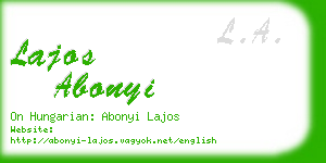 lajos abonyi business card